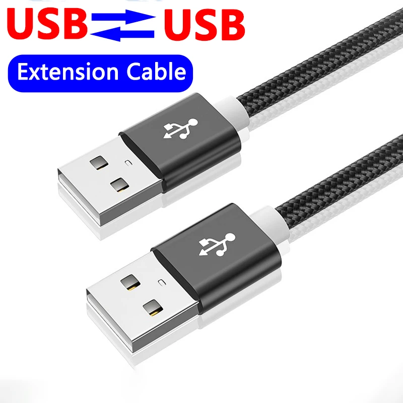 Kebiss USB-auf-USB-Verlängerungskabel, Typ A, Stecker auf Stecker, USB-Extender für Kühler, Festplatte, Webcom-Kamera, USB-Kabelverlängerung