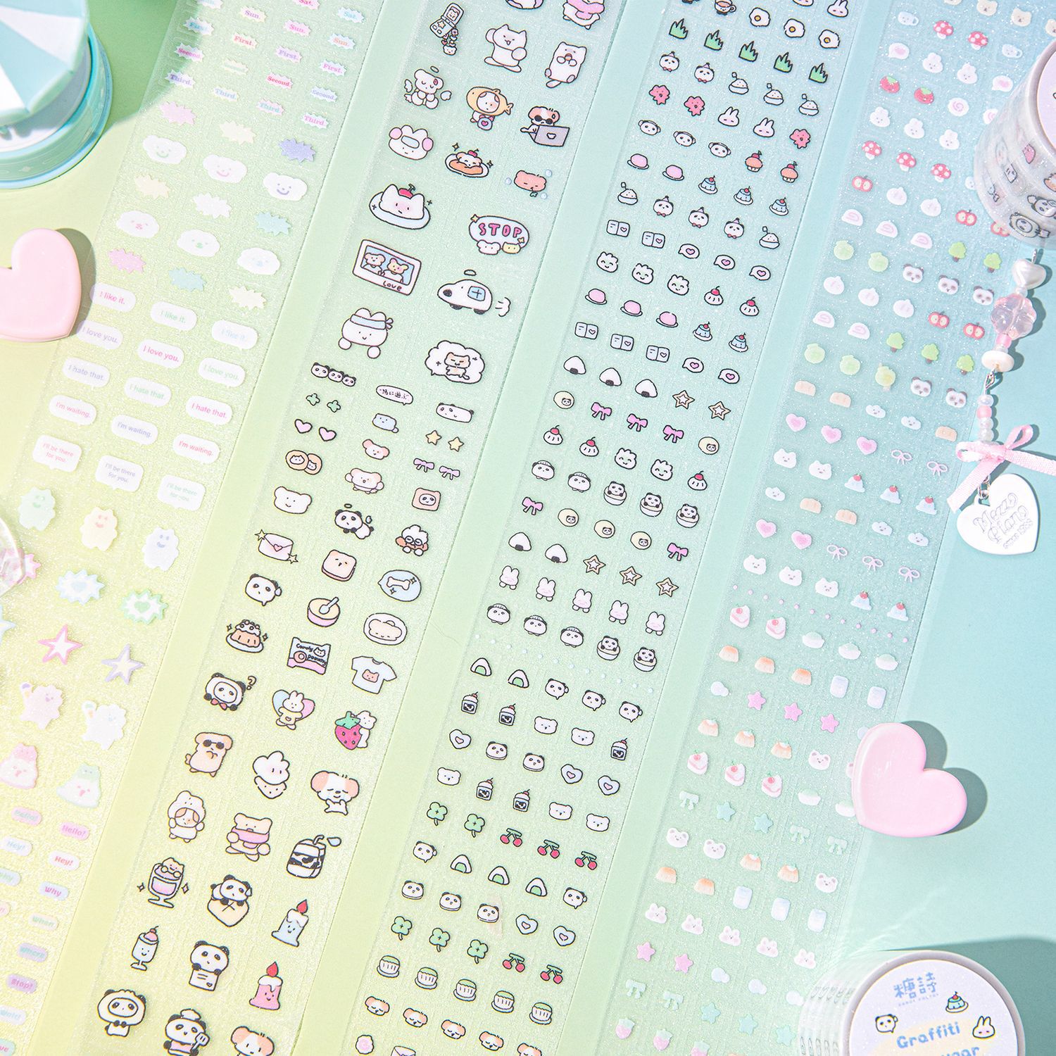 นายกระดาษ 4 สไตล์ 1 ม้วน/แพ็คน่ารัก serial series แฟลชฟิล์มเทป PET สําหรับ DIY คู่มือเคสโทรศัพท์ถ้วยแก้วตกแต่ง