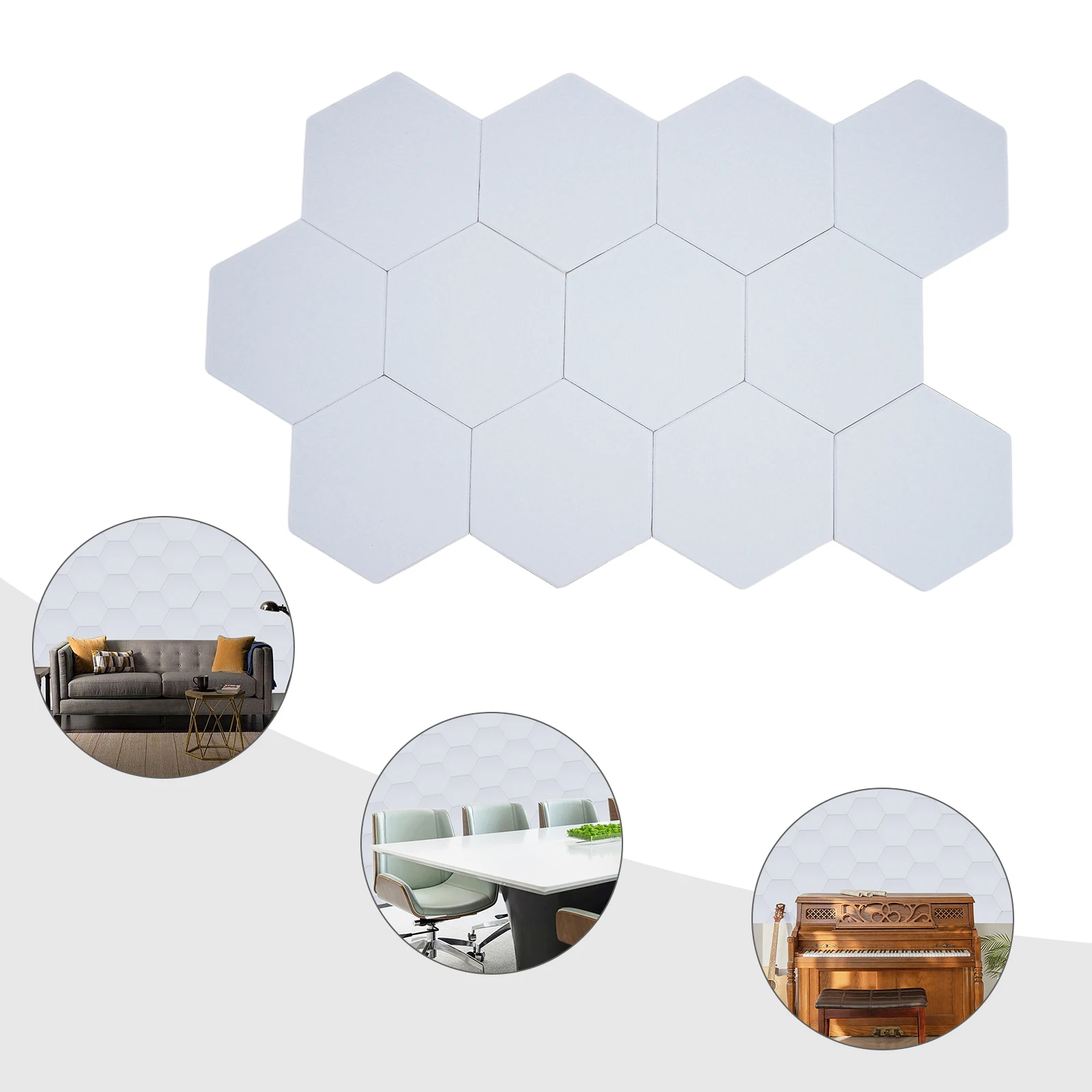 12 Stück Akustikplatten, 30 x 35 cm, Schallschutz, sechseckige Keilplatten mit Geräuschunterdrückung für 10,76 Fuß2 Heimbüro