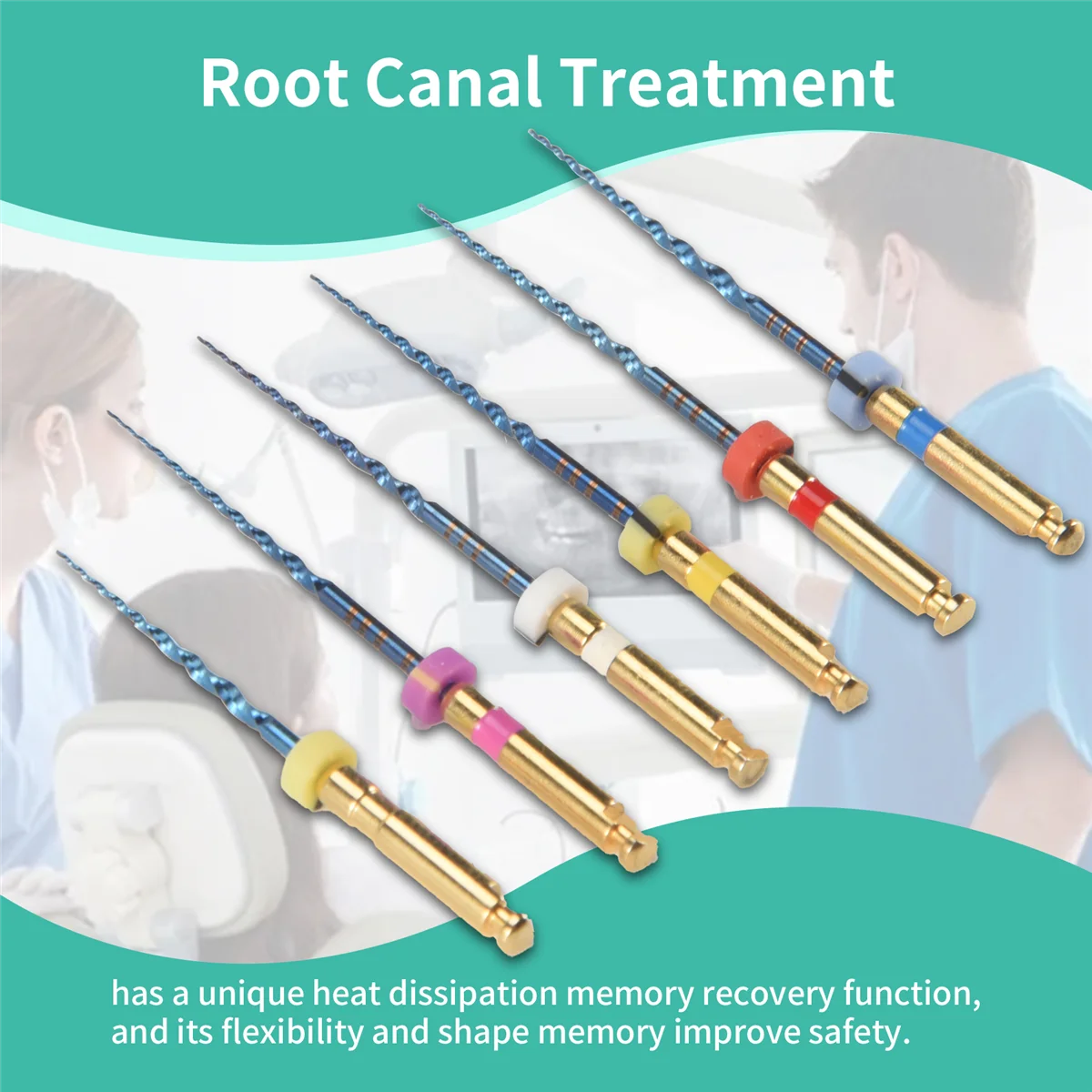 BABQ 6 Pz Motore Endodontico Dentale Uso NiTi Rotary Lime Attivate a Calore Lime per Canali Radicoli Endodonzia Alternative 25mm