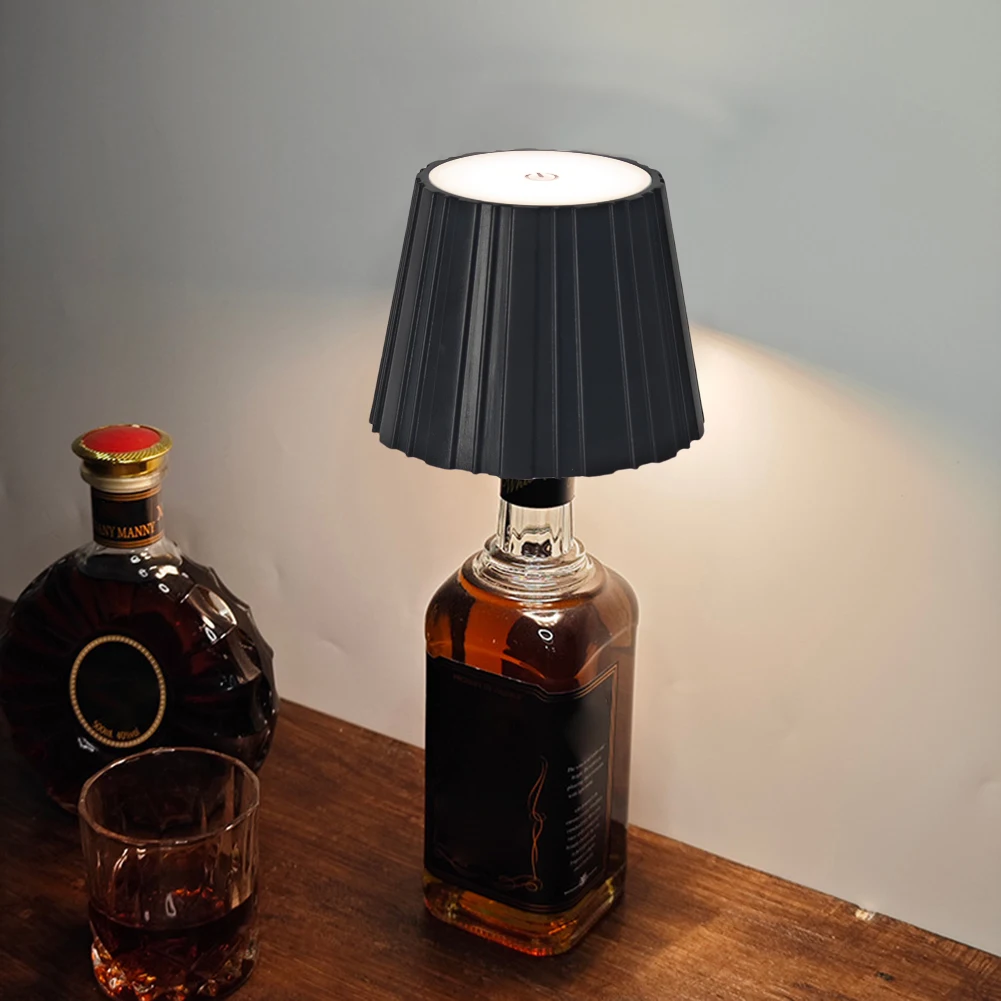 Lámpara LED para botella de vino, botella de vino, 3 colores, regulable, recargable, Bar, cafetería, atmósfera, luz nocturna, Control táctil, luz de escritorio