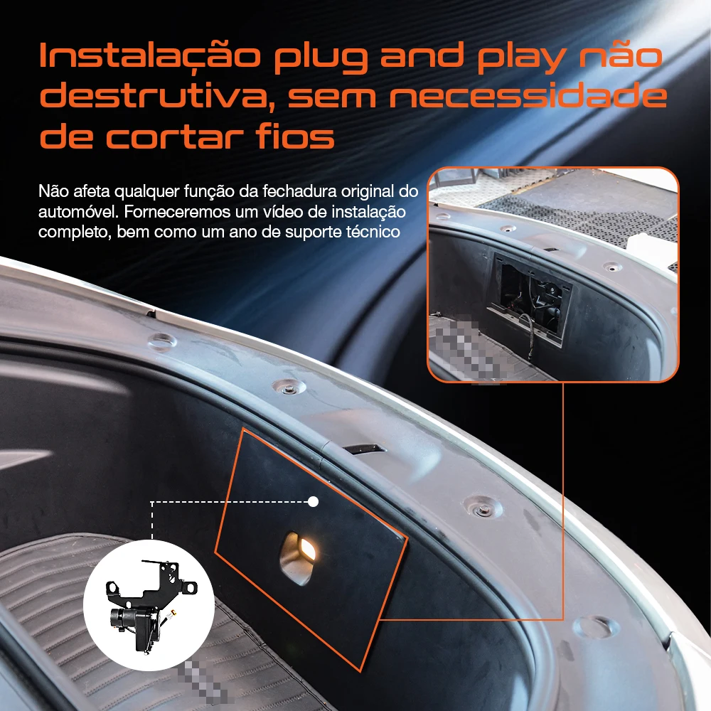 Ruiyyco Fechamento suave do Frunk para Tesla Model 3 Y S X 2021-2024: Capa dianteira do porta-malas com fechamento automático elétrico por sucção e fechadura automática
