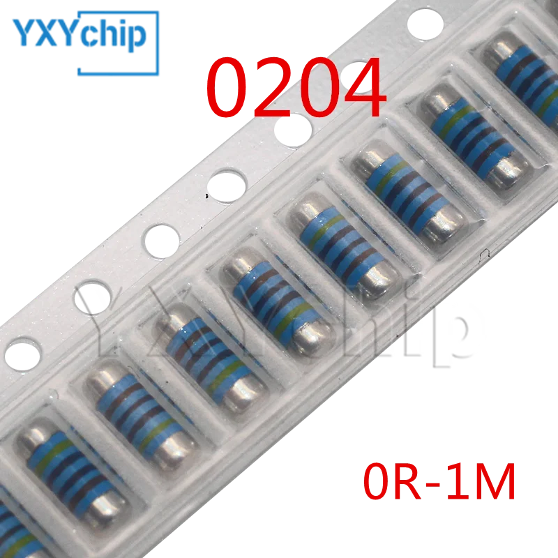 50 шт. чип-резистор 1% 0204 0R-10M 0R10R20R300R5.6R 6.2R 6.8R 7.5R 8.2R4.7K3.9M MELFCцилиндрическое сопротивление