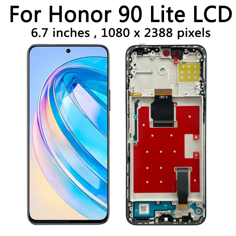 ทดสอบ 6.7 ''สําหรับ Huawei Honor 90 Lite CRT-NX1 จอแสดงผล LCD Touch Screen Digitizer ASSEMBLY สําหรับ Honor90 Lite 90 Lite LCD กรอบ