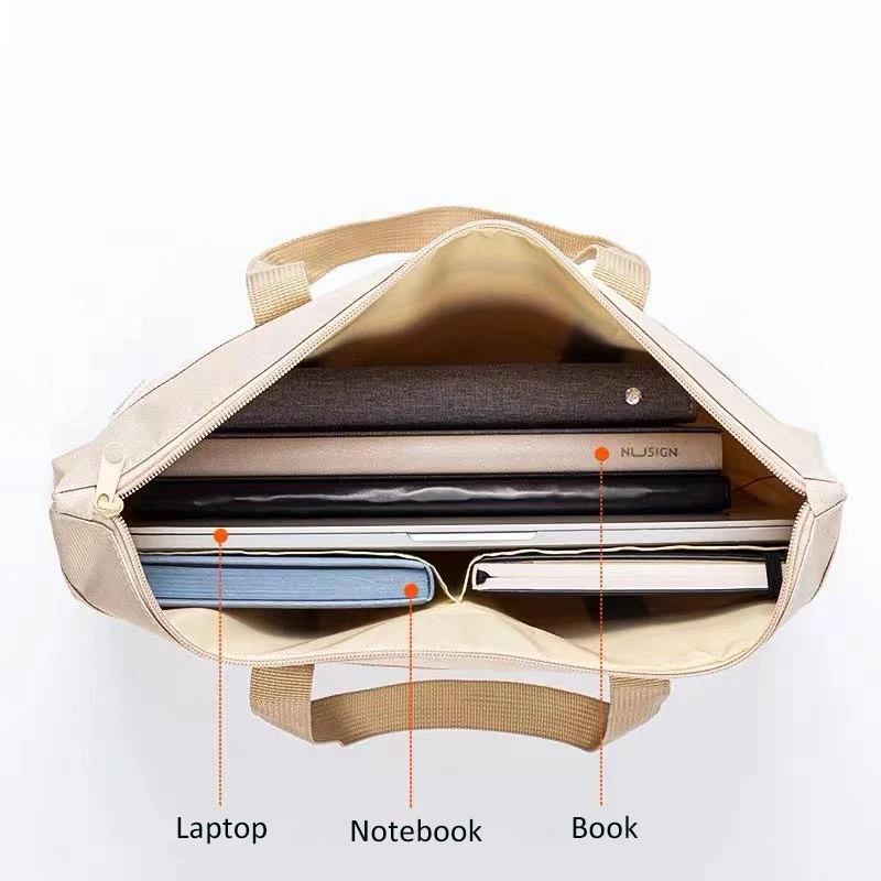 Thickened Large Capacity Oxford Cloth Canvas Briefcase Customizable Conference Document Bag Zipper Handbag Business File Bag