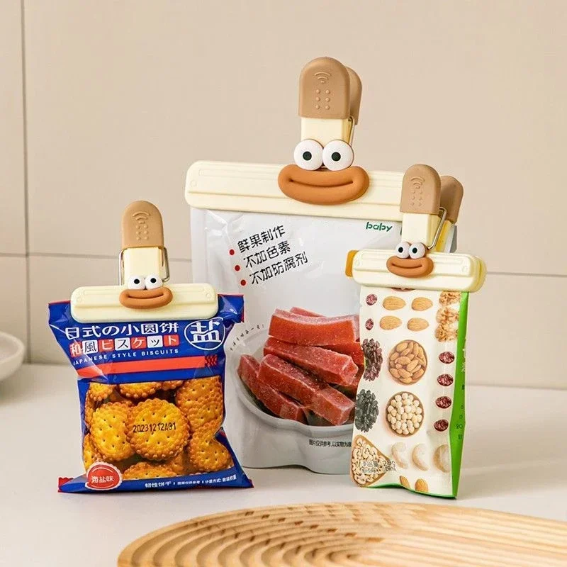Clip de sellado creativo para bolsa facial, herramientas de cocina, Clip pequeño decorativo para refrigerador, almacenamiento de bolsas de plástico para alimentos, 3 uds.