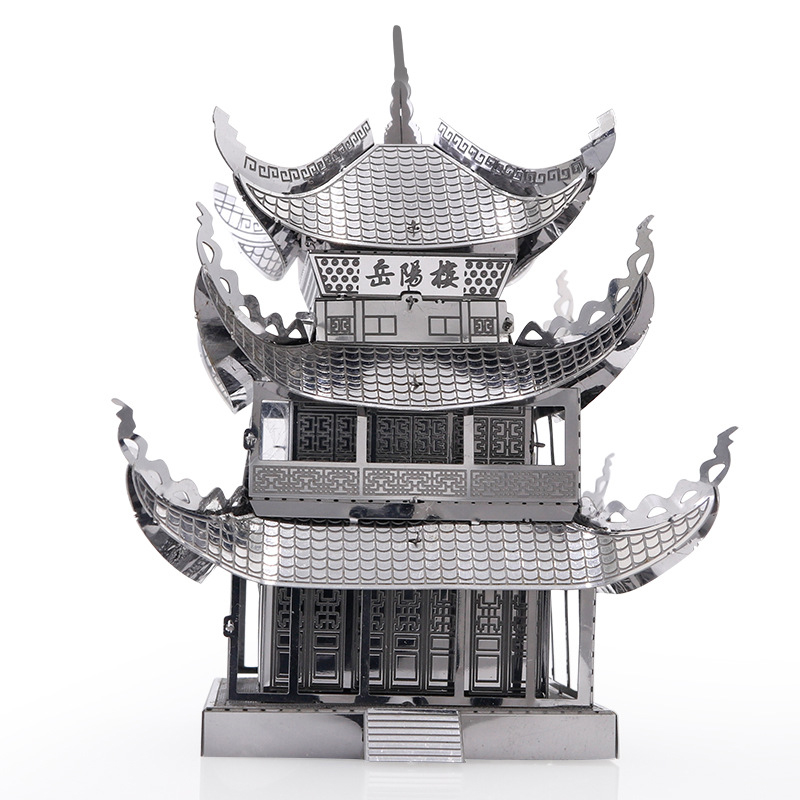 Yueyang Tower 3D Metal Puzzle Model Kits DIY Corte a Laser Quebra-cabeças Brinquedo para Crianças
