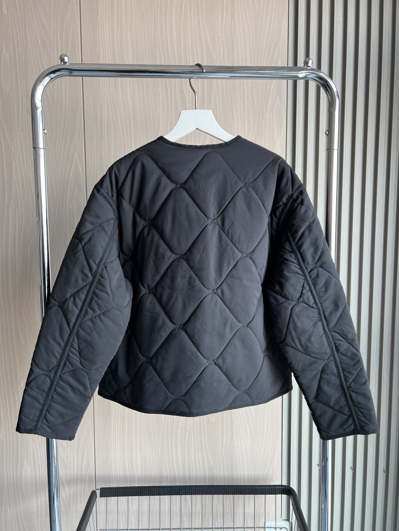 ETJ 2025 Lente nieuwe dames vintage ronde hals gewatteerde katoenen gewatteerde losse versie van gewatteerde vrijetijdsjas