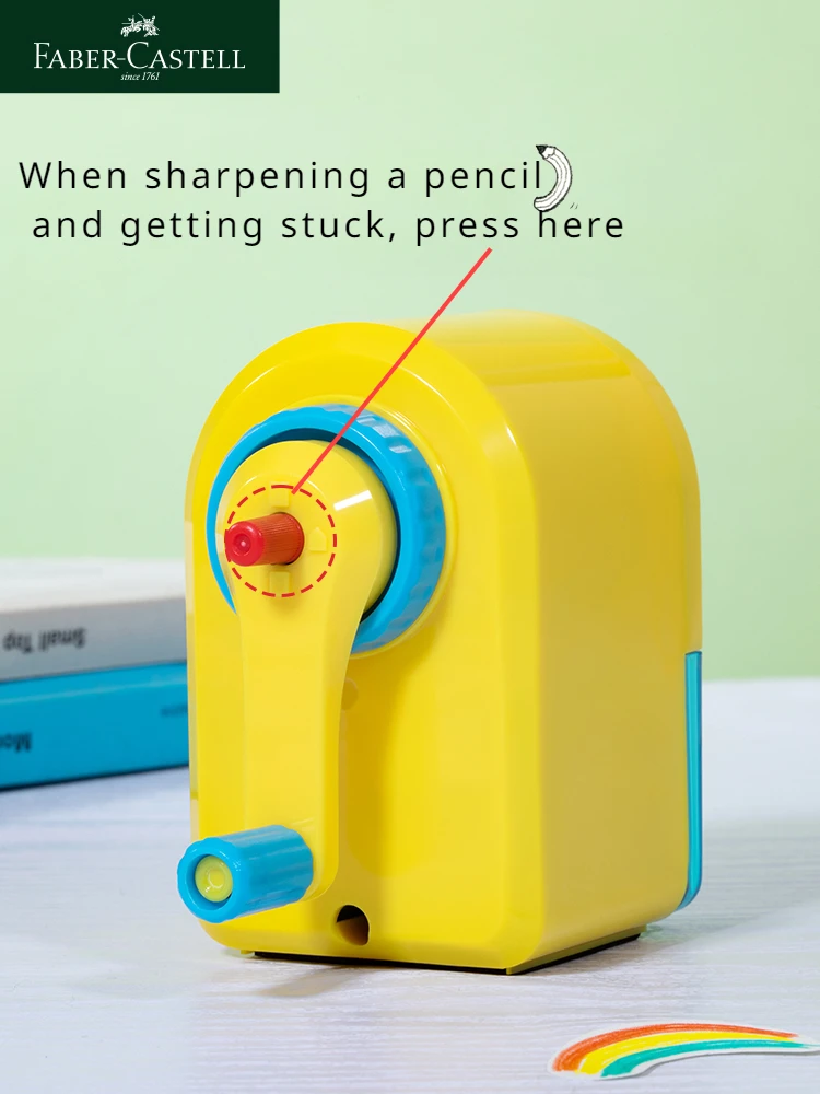 FABER CASTELL Manual Hand Crank ดินสอ Sharpener Sharpen 8 มม.เส้นผ่านศูนย์กลาง Candy สีสําหรับเด็ก,ศิลปิน,นักเรียนสํานักงานเครื่องเขียน