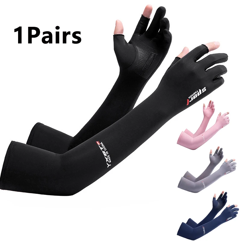 1 par de guantes resistentes a los rayos UV para otoño y verano, guantes de protección para brazos para deportes al aire libre para hombres y mujeres