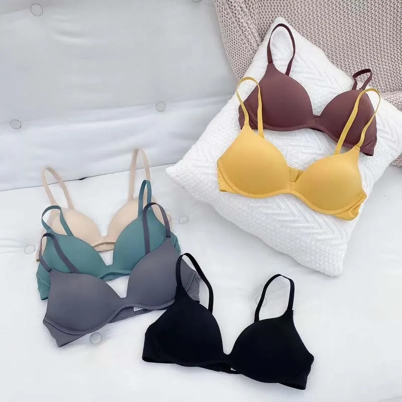 Sujetadores sin espalda para mujer, ropa interior sin costuras, lencería Sexy, Bralette de copa 3/4, sujetador sin aros, ropa íntima, camiseta cómoda, sujetador