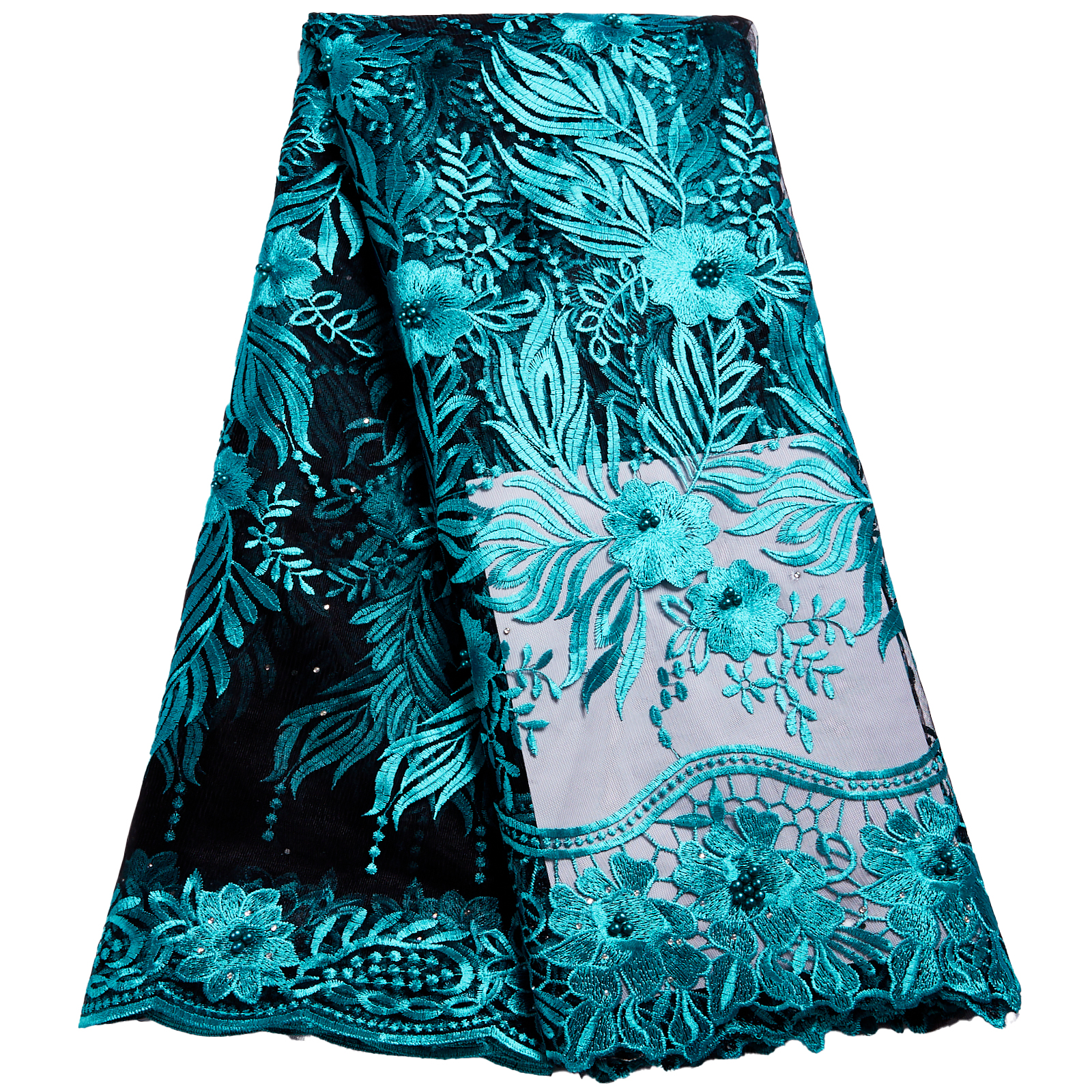 2025 Afrikaanse Mesh Pailletten Kant Stof 5 Yards Hoge Kwaliteit Franse Tule Kant Nigeriaanse Luxe Pailletten Stof Voor Vrouwen Feestjurk