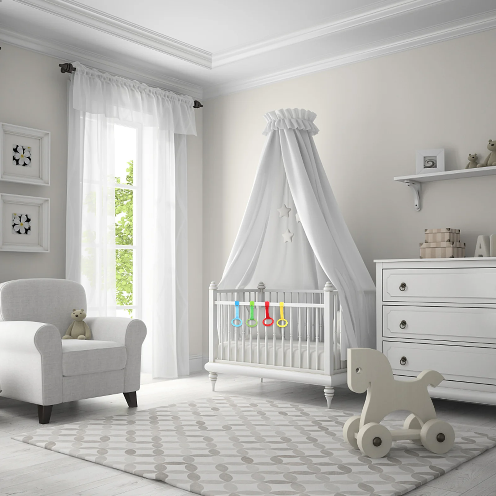 เด็ก Pull Up Stand Crib เด็กวัยหัดเดิน Playpen Assistant เดินยืนมือจับสําหรับทารกแรกเกิดของเล่นอุปกรณ์เสริมเตียง