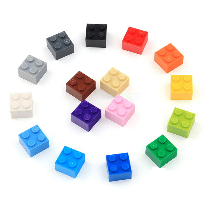 60 pçs diy blocos de construção figuras grossas tijolos 2x2 pontos educacional tamanho criativo compatível com 3003 brinquedos plásticos para crianças