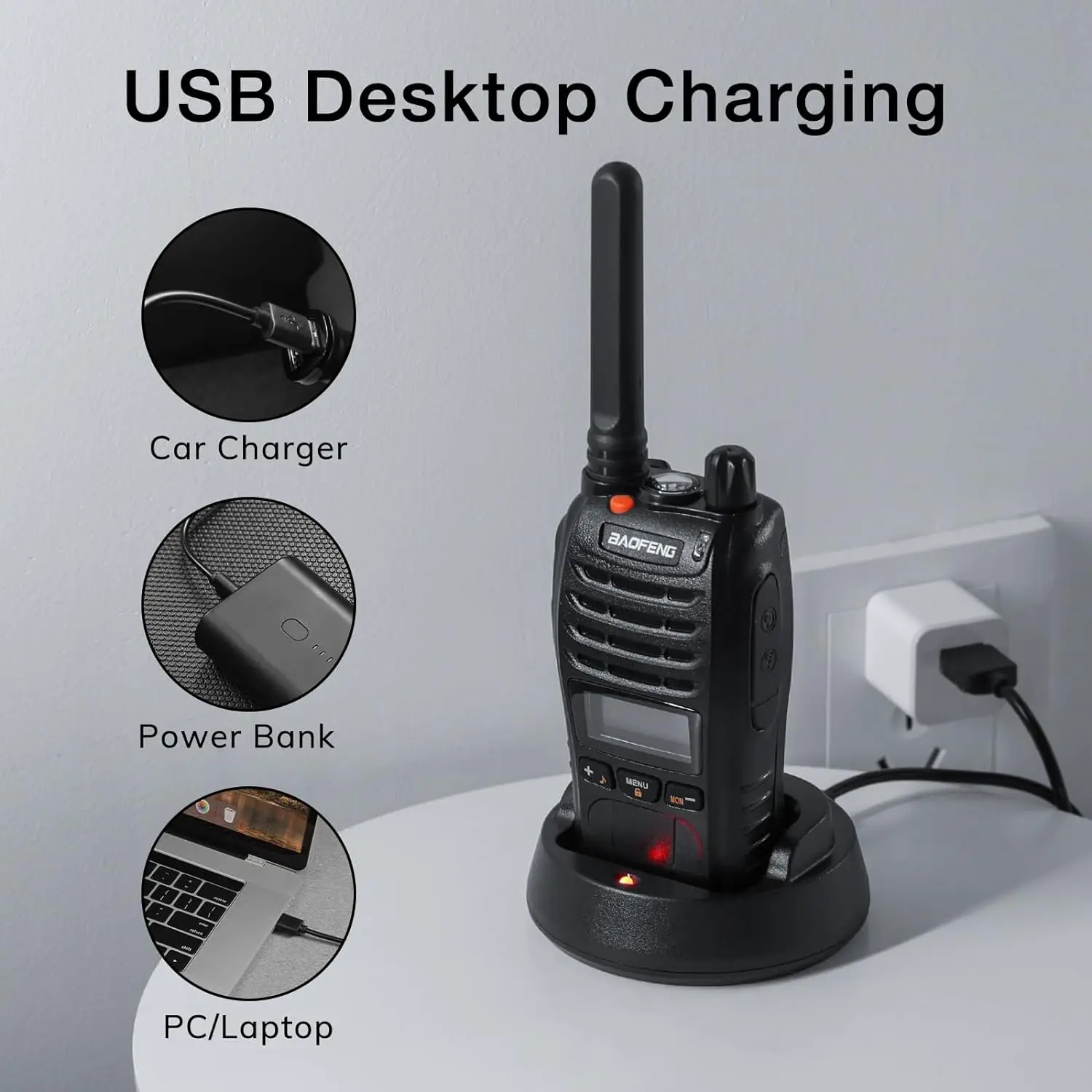 Baofeng BF-88ST pro walkie talkie, verbesserte wiederauf ladbare lizenz freie pmr446 Funkgeräte mit lcd-display, 4er Pack