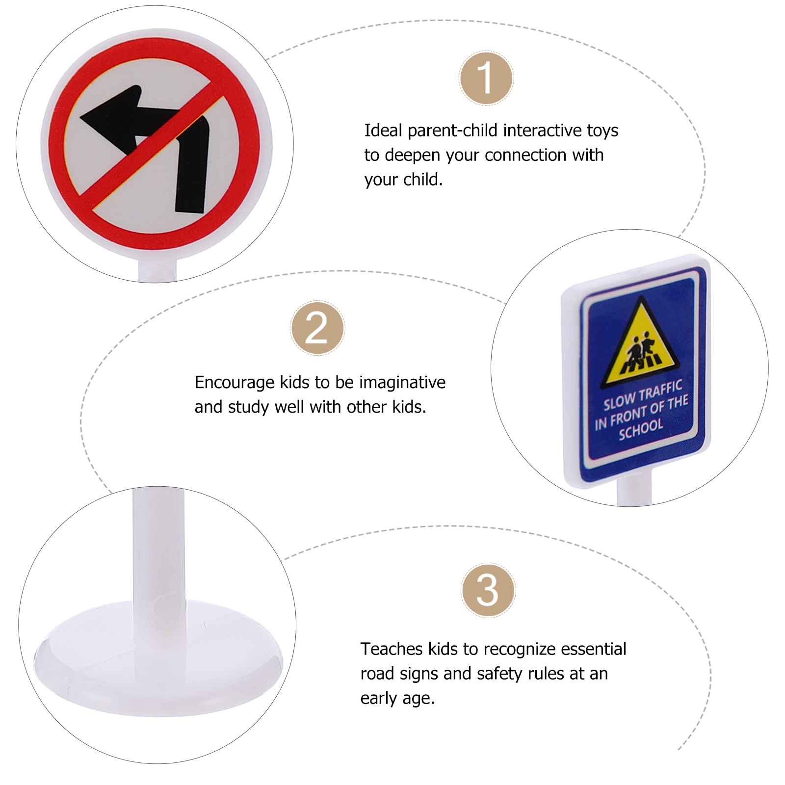 56Pcs Signs Road Traffic Signs Model Safety Educational Street Construction Playset Mini Rage Stop Road Block Models