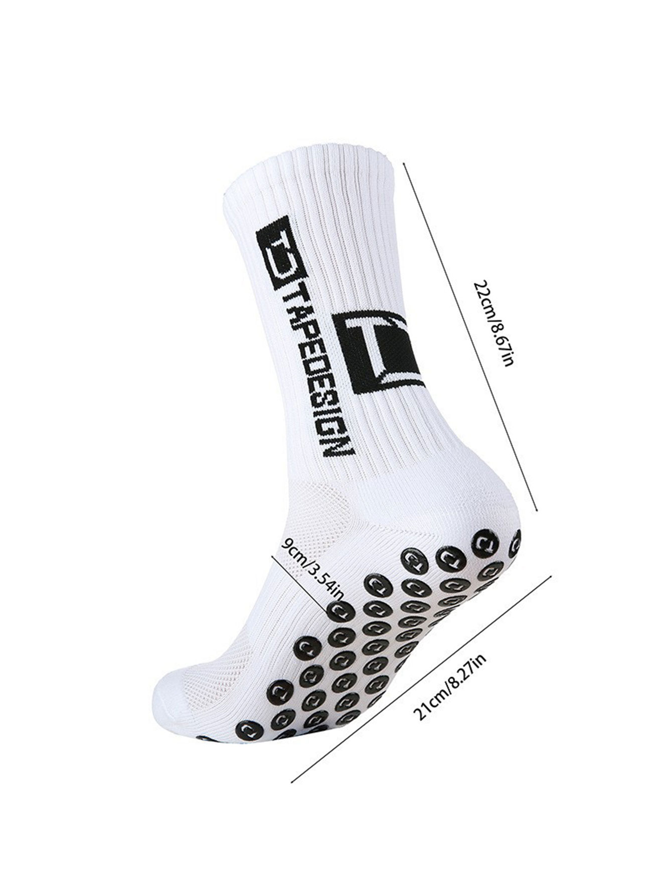 6 pairs of football socks, men's and women's mid length anti slip training socks, thickened professional sports socks
