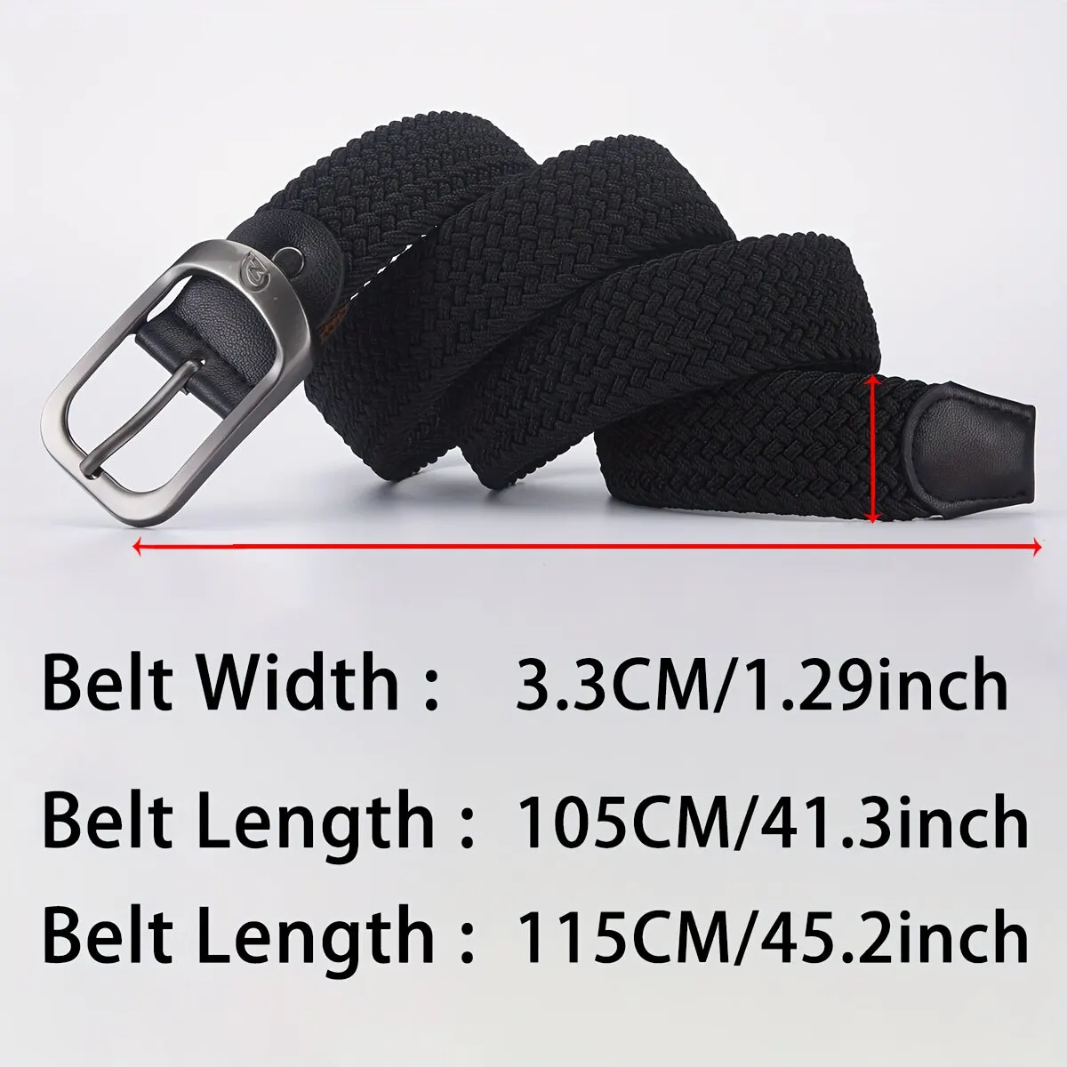 Cinturón para hombre, cinturón elástico tejido informal, cinturón para deportes al aire libre para mujer, sin necesidad de perforar, cinturón de trabajo de escalada para hombres y mujeres, moda