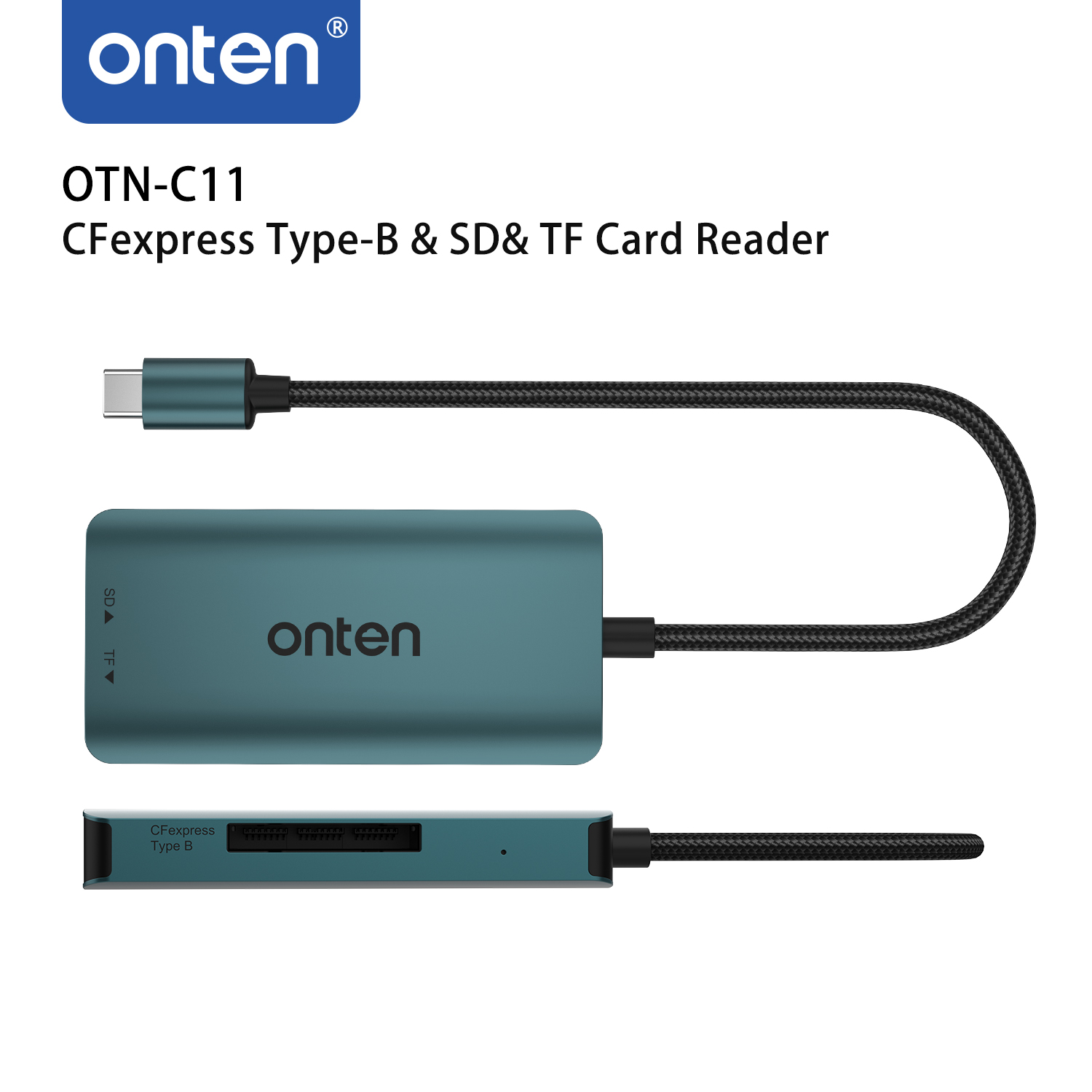 ONTEN Oryginalny czytnik kart OTN-C11 TYPE C CFexpress Type-B i SD& TF do Macbook Samsung Huawei XiaoMi
