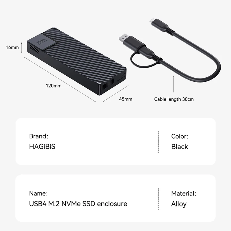 Hagibis-外付けハードドライブケース,thunderbolt 4, 3, USB 3.2, 3.1, 3.0,asm2464,USB 4.0, 40gbps,m.2,nvmeと互換性があります