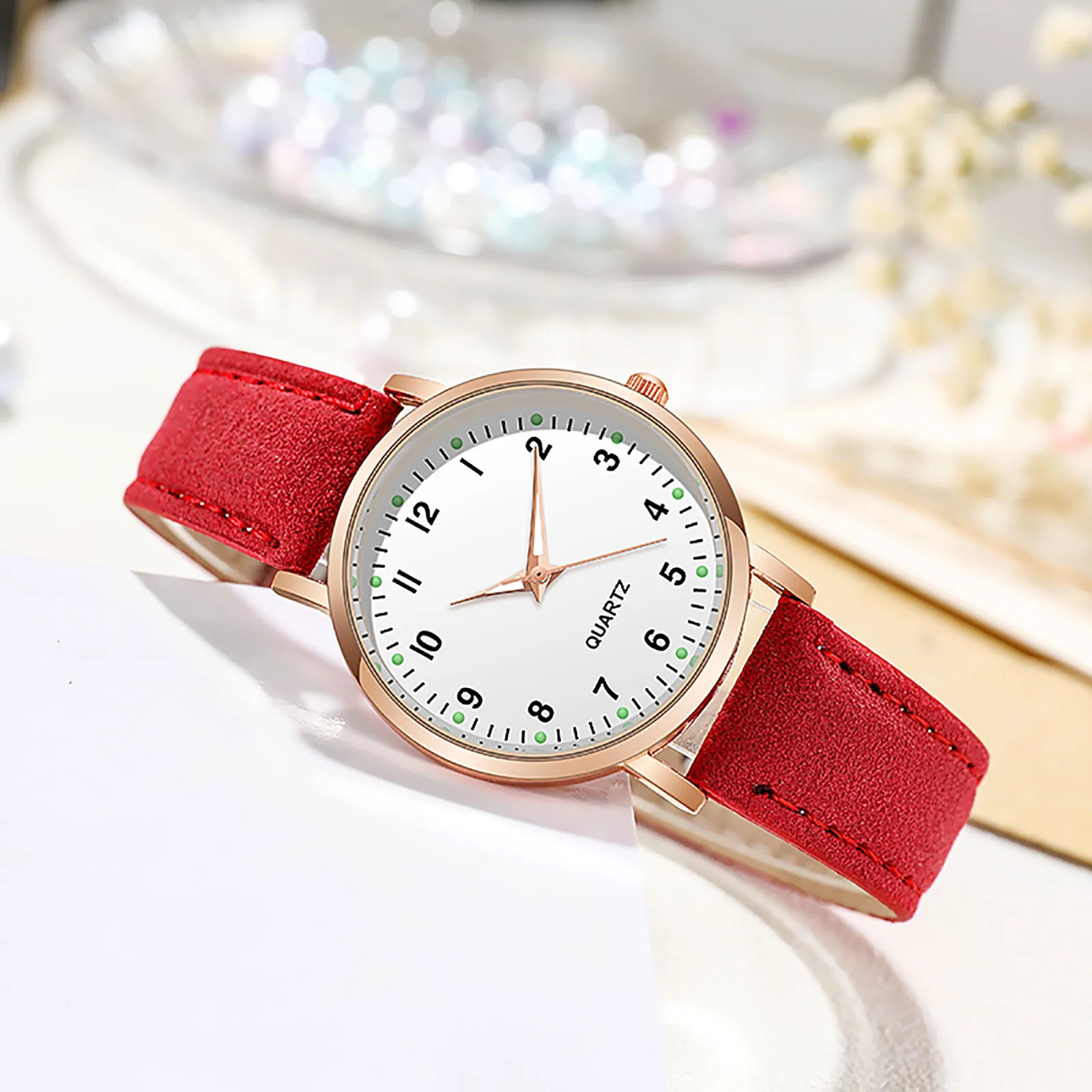 Reloj mujer moda relógio para mulheres cinto de couro relógios senhoras luxo analógico quartzo luminoso relógio de pulso relogio feminino