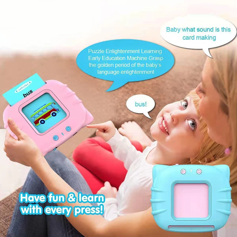 Flashcard per l'educazione precoce Flashcard parlanti per bambini Macchina elettronica per l'educazione precoce in età prescolare Regalo per i più piccoli Giocattolo Montessori