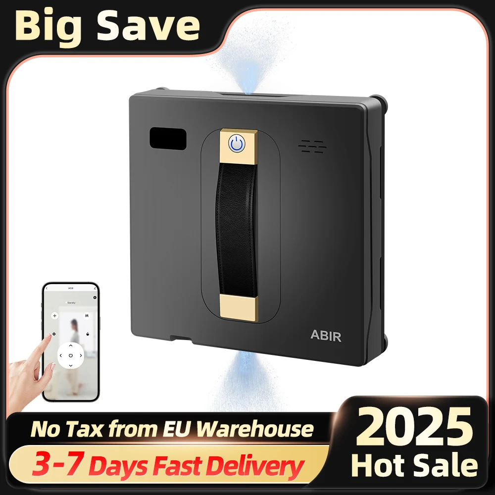 Robot aspirateur de fenêtre ABIR WD8, double pulvérisation d'eau, essuyage intelligent AI, Laser mis à jour, lavage mural de verre pour maison intelligente