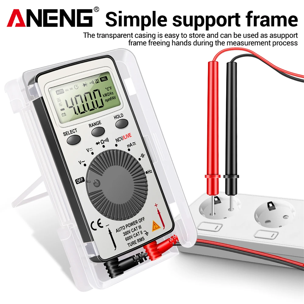 ANENG AN101 มัลติมิเตอร์แบบดิจิตอล 1999 นับเครื่องทดสอบแรงดันไฟฟ้า AC/DC ยานยนต์ Current Professional Mini เครื่องทดสอบเครื่องมือช่างไฟฟ้า