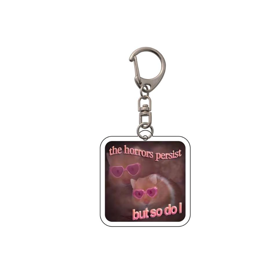 Populaire Grappige Meme Meisje Droevige Hamster Sleutelhanger Sleutelhanger Ring Voor Accessoires Tas Hanger Sleutelhanger Sieraden Fans Geschenken