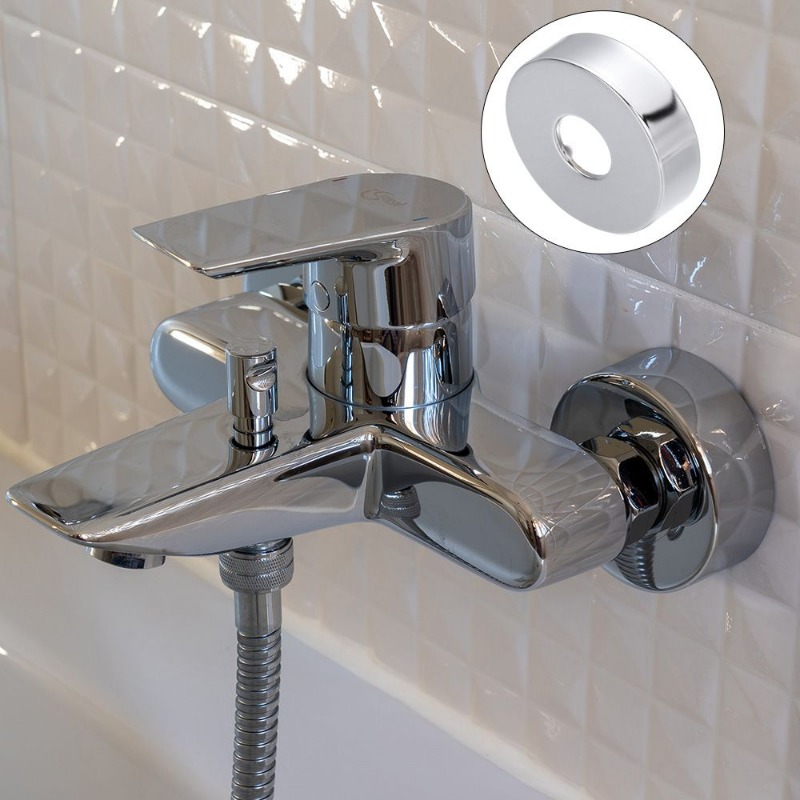 Cubierta decorativa para grifo, cubiertas redondas autoadhesivas de acero inoxidable, cubierta para orificio de pared de tubería de agua de ducha, accesorios de baño, 1/8 Uds.