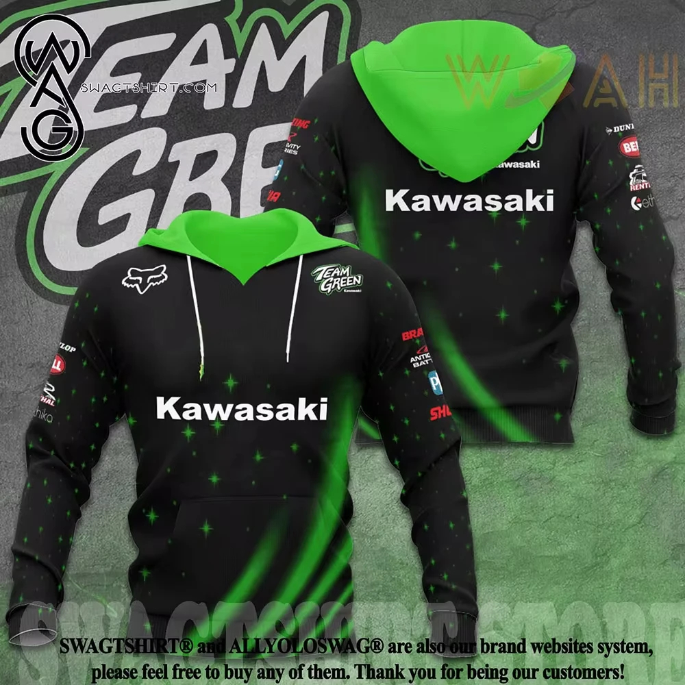 Kawasaki-Sudadera con capucha y cremallera para hombre y mujer, equipo de carreras de motos, sudadera de gran tamaño, chaqueta para niño, abrigo, primavera y otoño, 2024