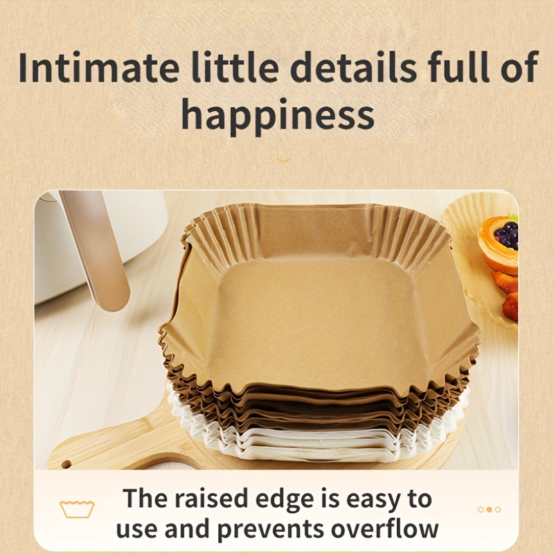 Air Fryer กระดาษ Liners ทิ้งน้ํามันกันน้ํากระดาษรองอบรอบสแควร์และสี่เหลี่ยมผืนผ้า Parchment KITCHEN PARTY Supplies