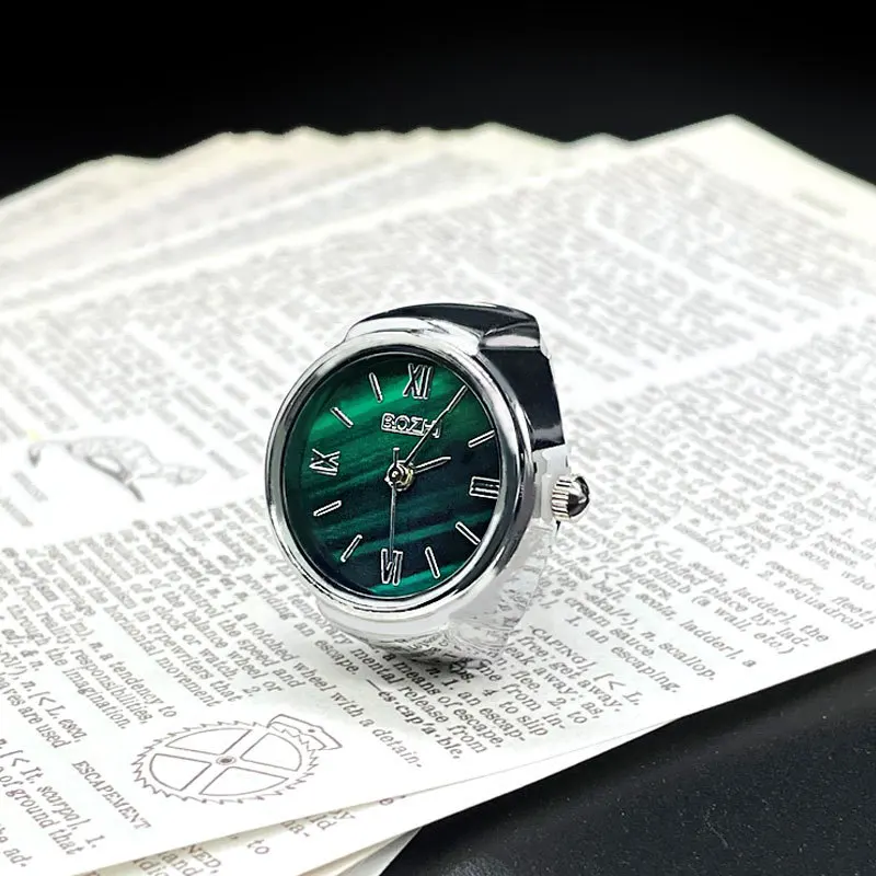 Anello per orologio da dito di vendita caldo Movimento creativo Accessori moda Orologio al quarzo con conchiglia in lega vintage Gioielli da uomo Regalo da donna