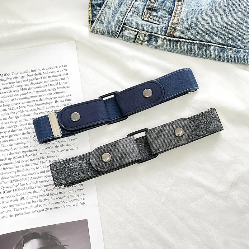 Nueva banda elástica ajustable para la cintura, cinturón Invisible, cinturones sin hebilla para mujeres y hombres, pantalones vaqueros, vestido sin hebilla, fácil de usar