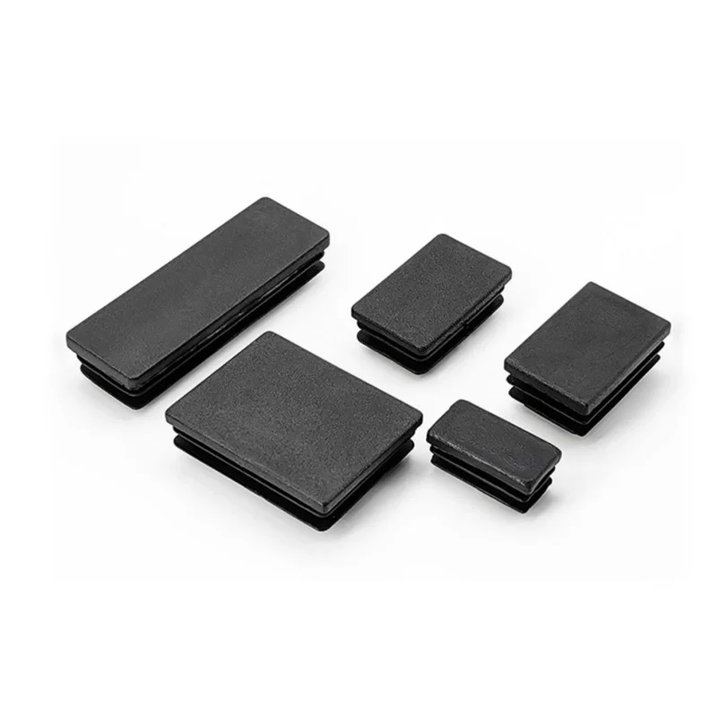 Square Pipe Plug 10-60 15-100 Black Blanking End Caps Rectangular Pipe Tube Cap Insert PlugsTable Chair Furniture Foot Cover