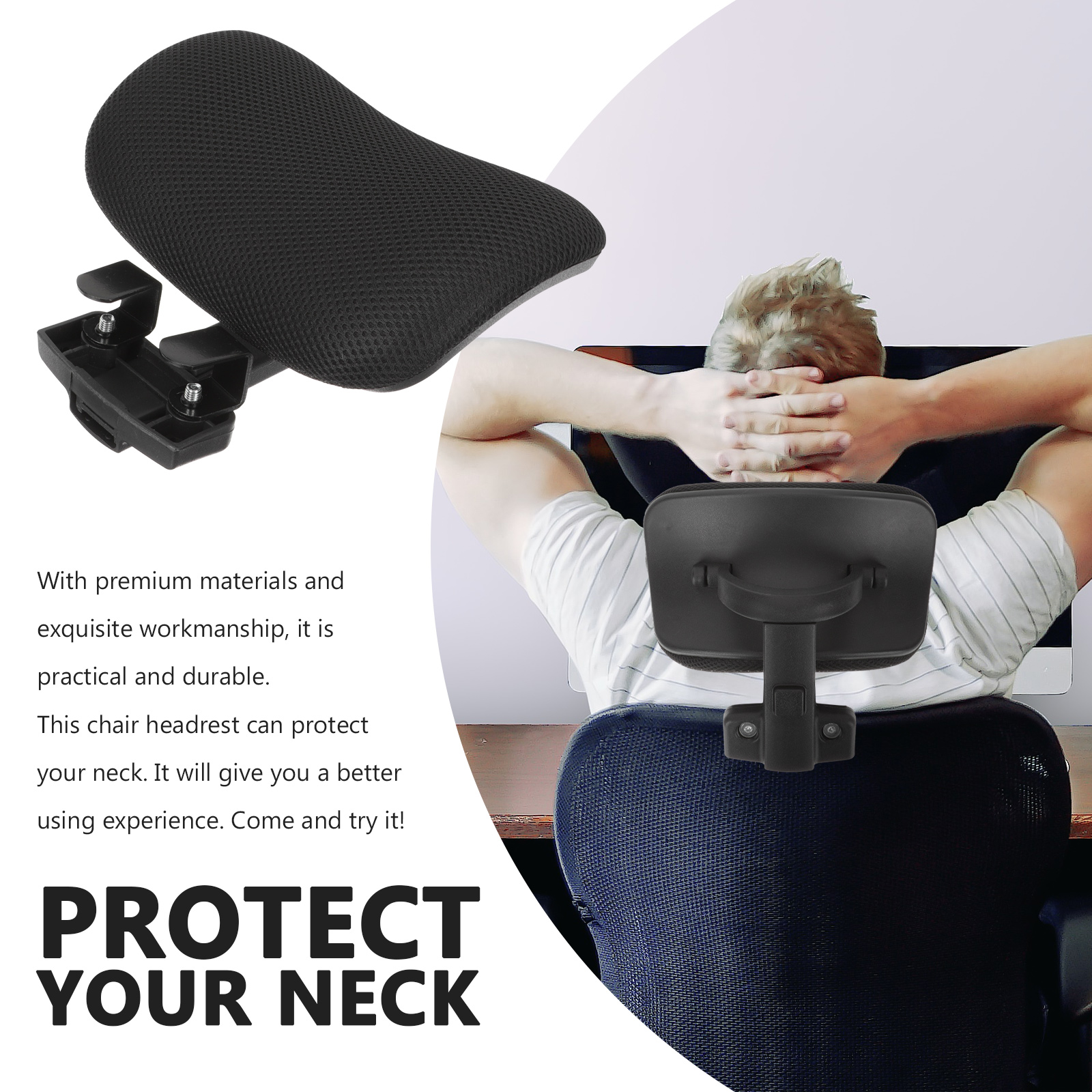Adjustable Office Chair Headrest Neck Support Comfortable Work Chair Head Pillow Furniture Parts Computer Chair Head Cushion