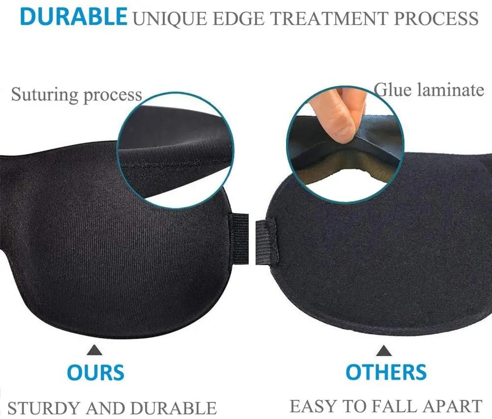 Máscara de sono atualizada com contorno 3D Máscara de olho blackout para dormir com alça ajustável Soft Night Blindfold Eye Shades para cochilos
