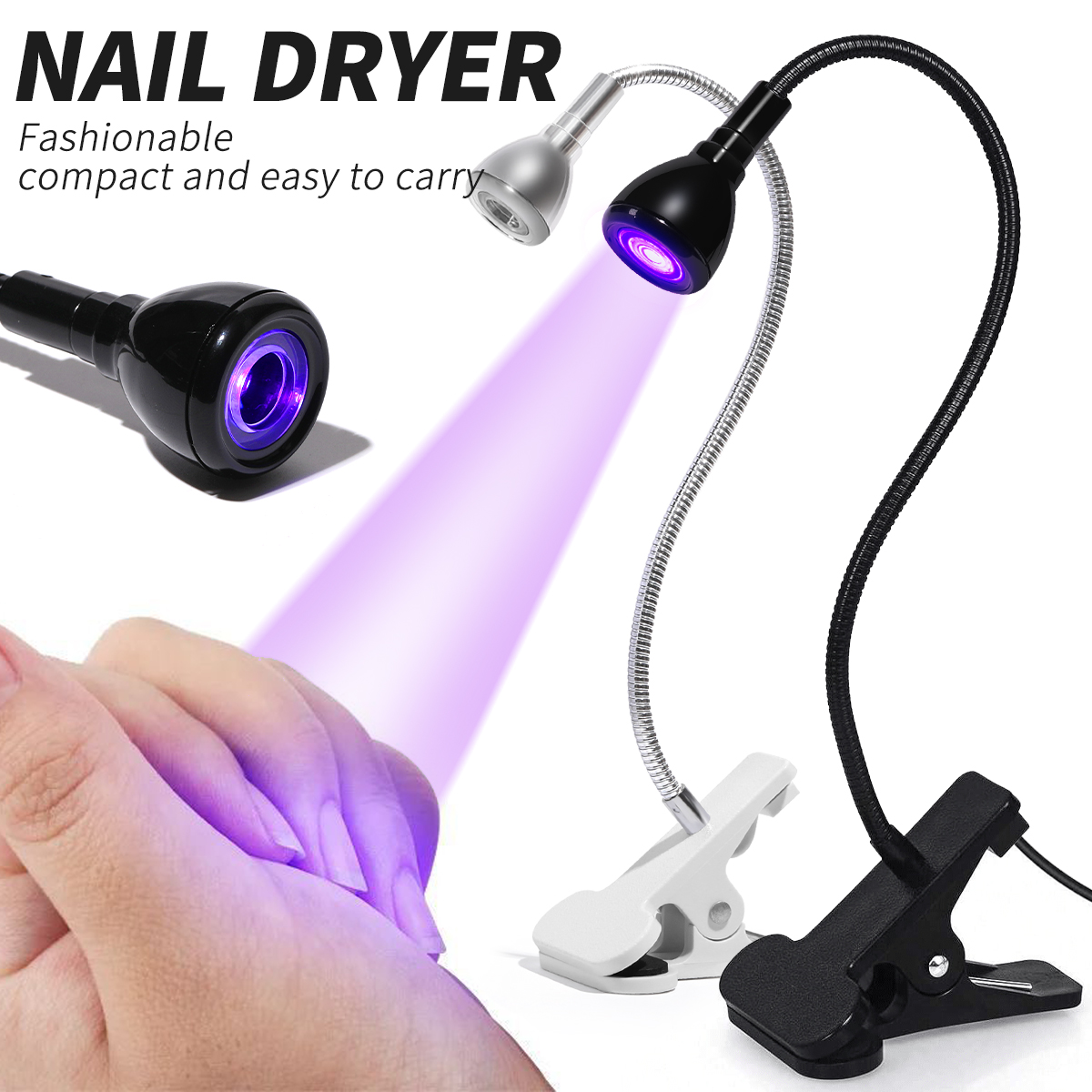 LINMANDA Lampki do paznokci LED do suszenia żelu do paznokci Clip-On Elastyczne biurko Mini USB Lampa do paznokci Suszarka do paznokci Narzędzia do manicure Salon