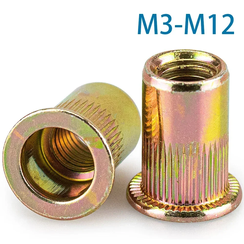 10-50 шт. M3 M4 M5 M6 M8 M10 M12 Заклепка Гайка с плоской головкой Резьбовая заклепка Вставка Гайка Крышка Заклепка Гайка Оцинкованная углеродистая сталь