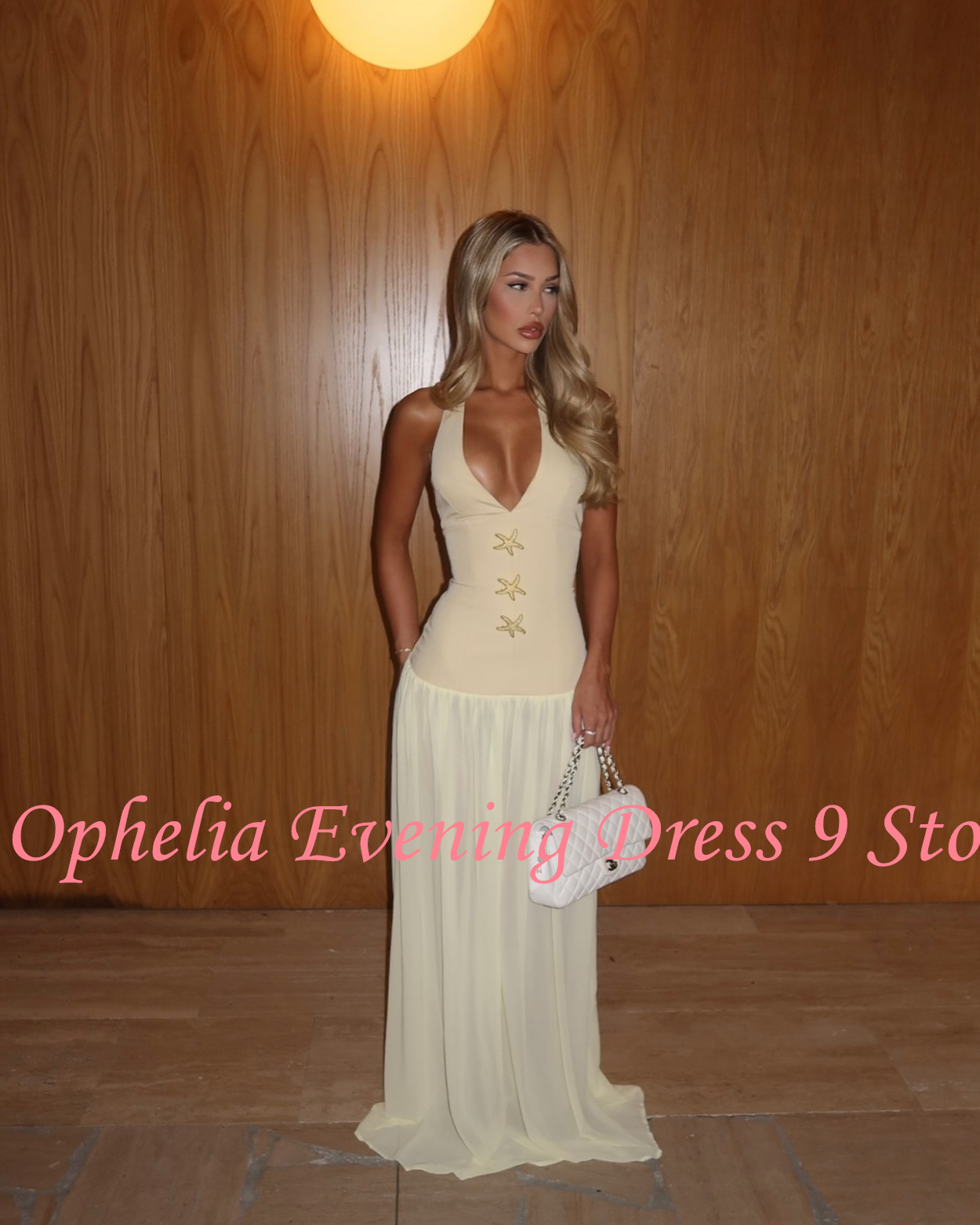 Aangepaste moderne halter chiffon mouwloze avondjurken elegante rechte vloerlengte beroemdheidsjurken vestido de noche