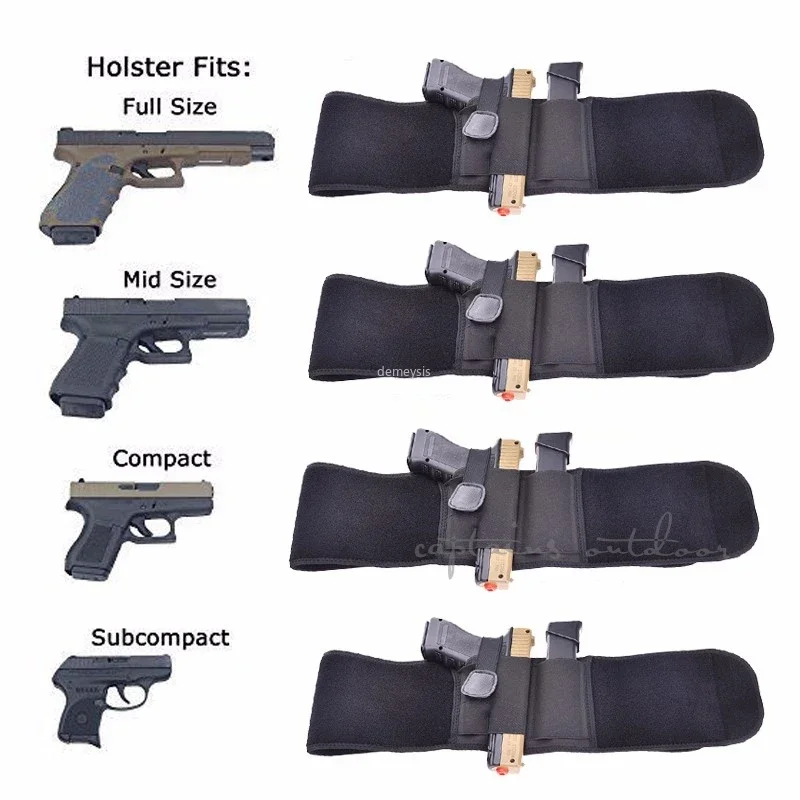 Funda para pistola con banda para el vientre oculta para mano izquierda/derecha para Smith y Wesson, Shield, Glock 19, 17, 42, 43, P238, Ruger LCP