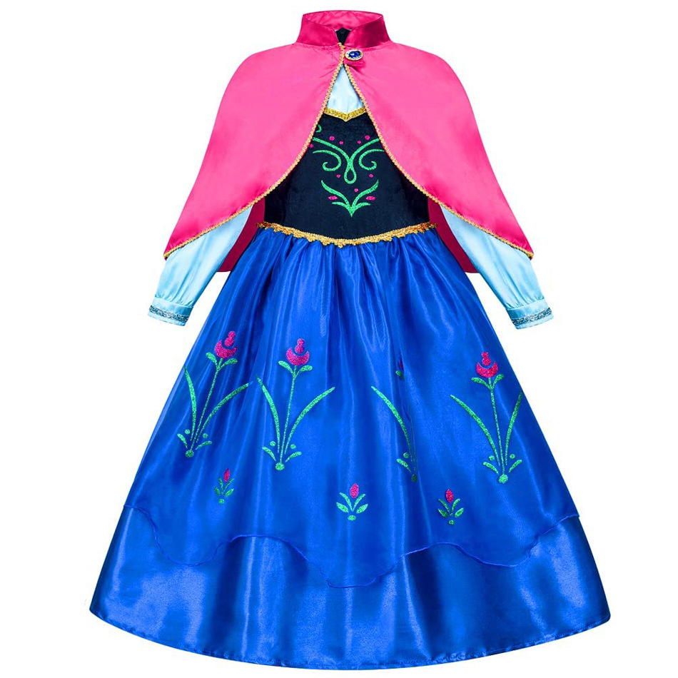 Disney Elsa Anna Prinzessin Kleider Mädchen Mesh Pailletten Kleid Kinder Cosplay Gefrorene Schnee Königin Kostüme Karneval Geburtstag Party Kleider