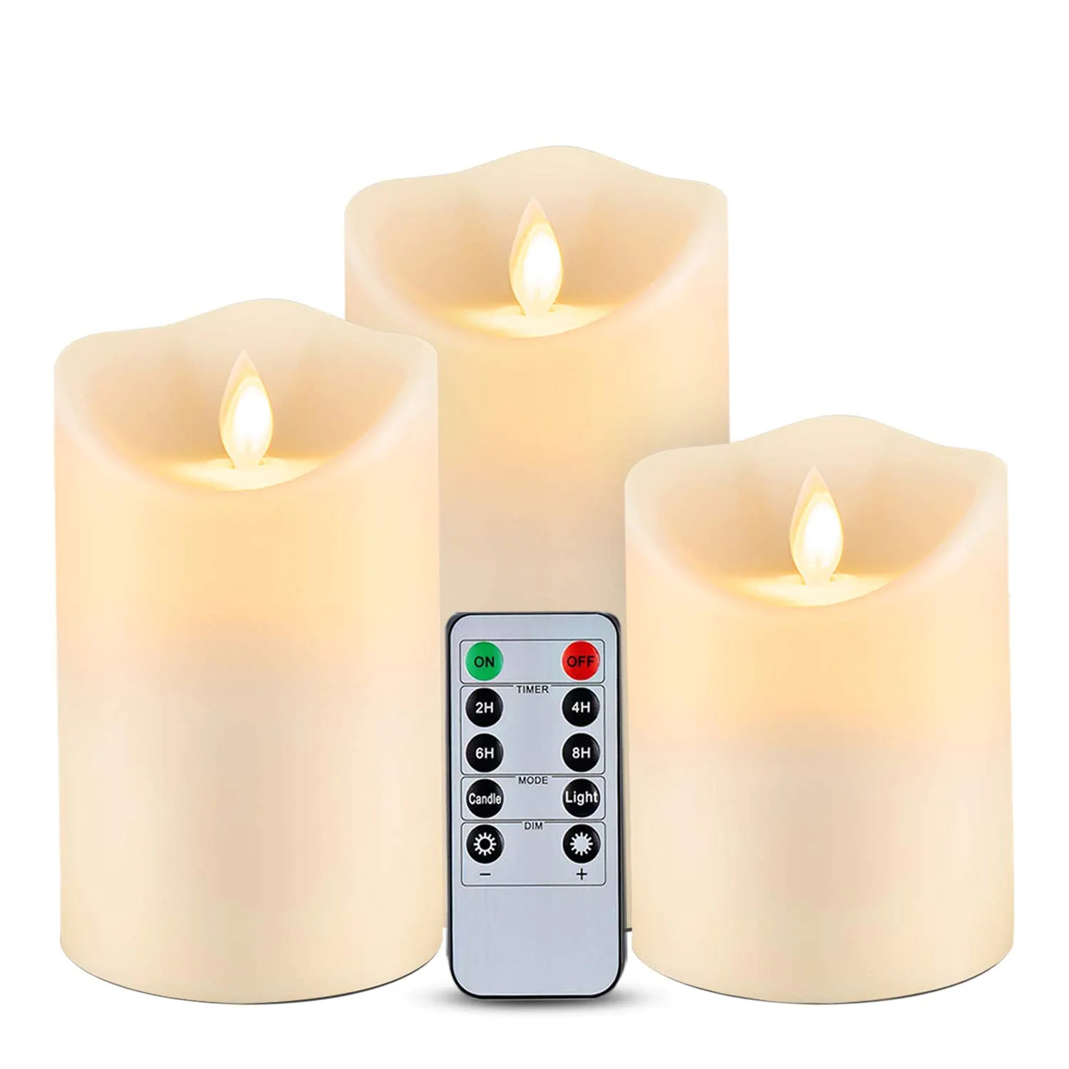 Velas parpadeantes sin llama para exteriores e interiores, 3 unidades/juego, velas LED con Control remoto, vela de Pascua, iluminación decorativa para boda