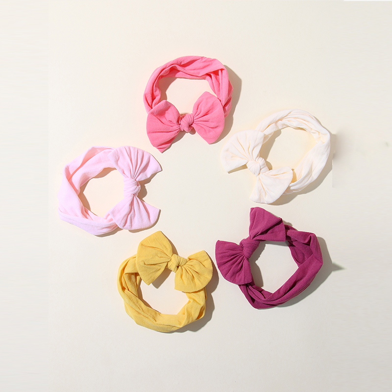 5 pçs/set bebê bandana bonito bowknot recém-nascidos meninas faixa de cabelo macio elástico crianças acessórios para o cabelo