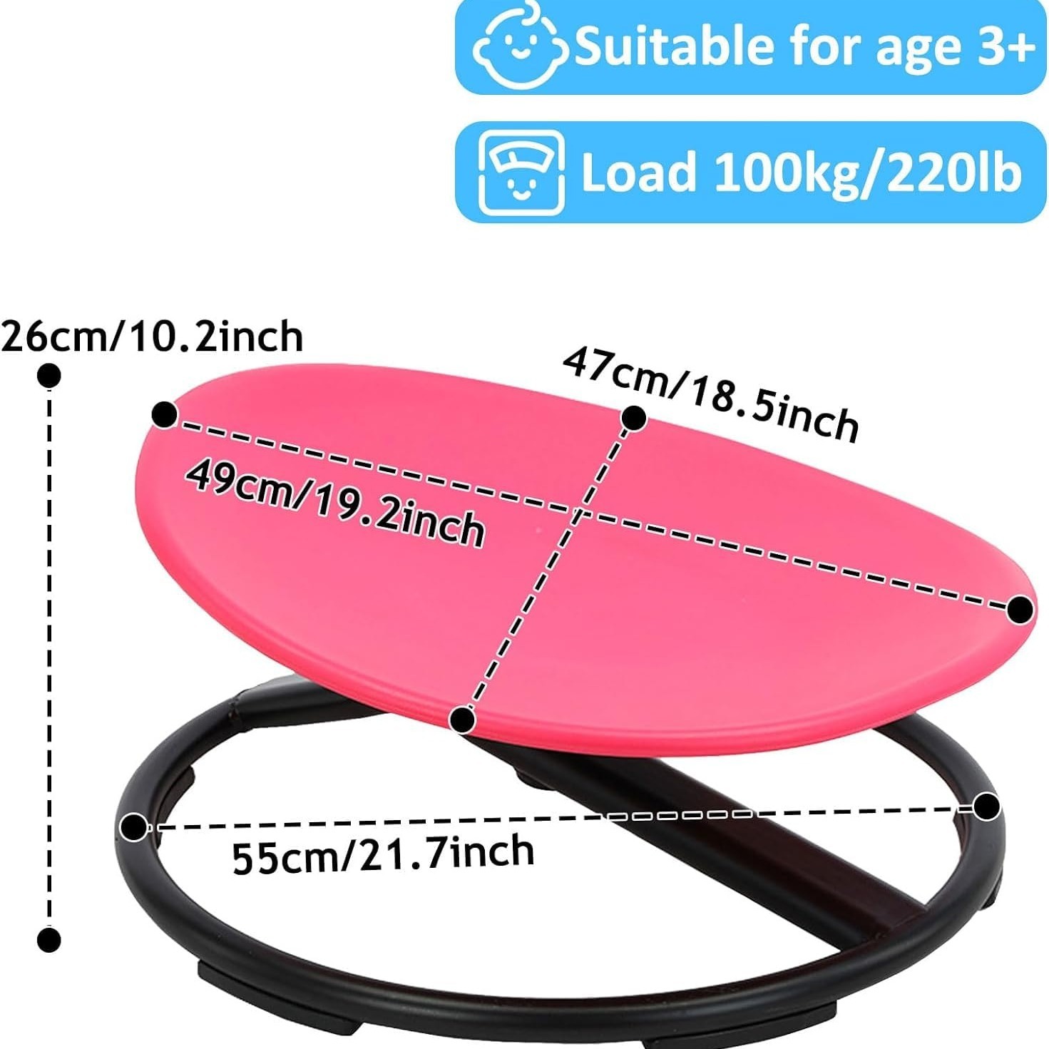 Kids Swivel Chair,Sensory Spinning Chair for Kids,Toddler Spinner seat Carousel Spin Sensory Chair for Kids,Training Body Coordi