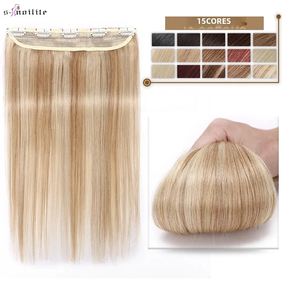 S-noilite 40-60g 8 "-24" clipe em extensões de cabelo humano extensão natural grampo de cabelo 1pc 3/4 cabeça cheia clipe em cabelo natural