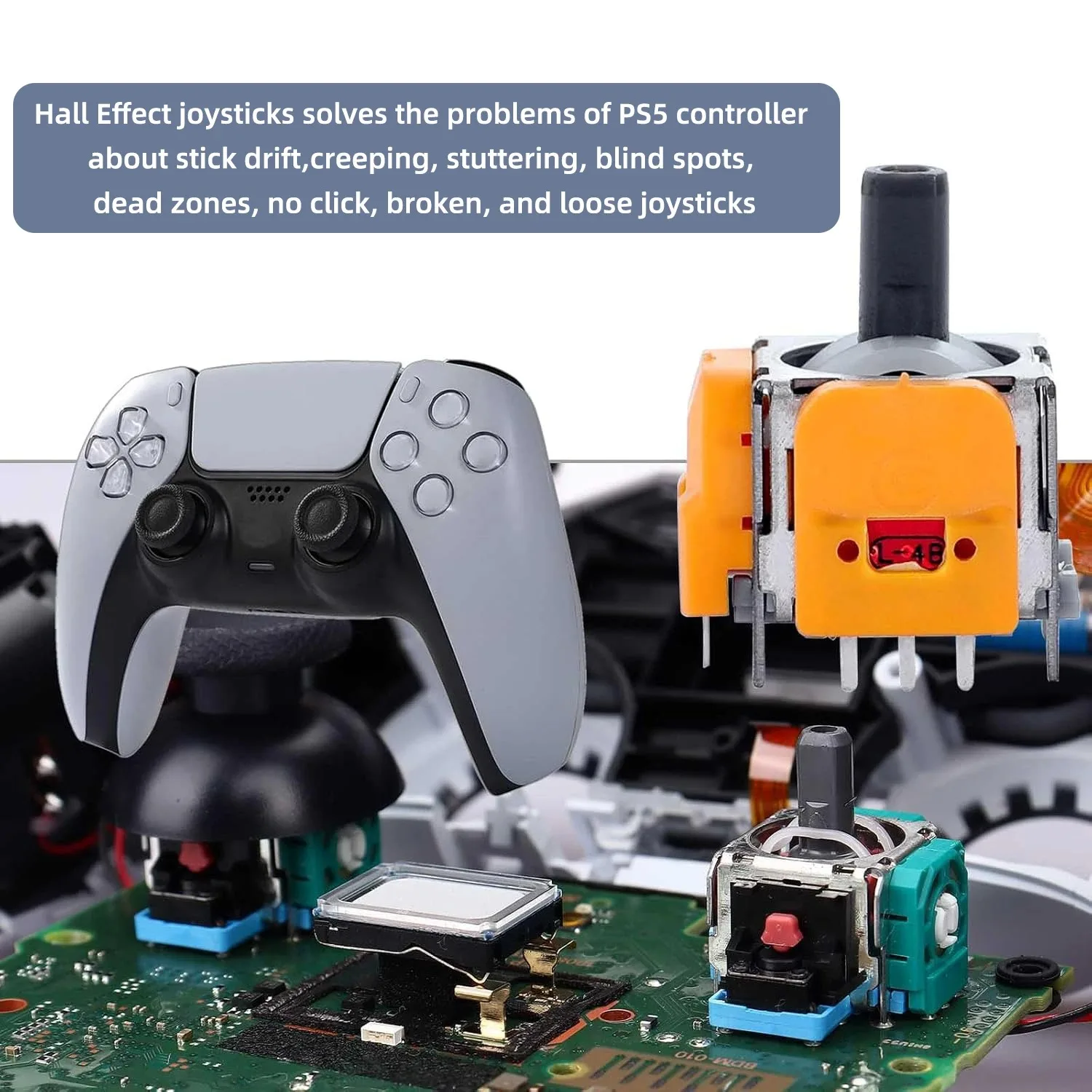 10Pcs 3D Hall Effect Joystick High Precision No Drifting Thumbsticks Module Repair Parts Adjustable for PS4/PS5/XBox/Switch Pro