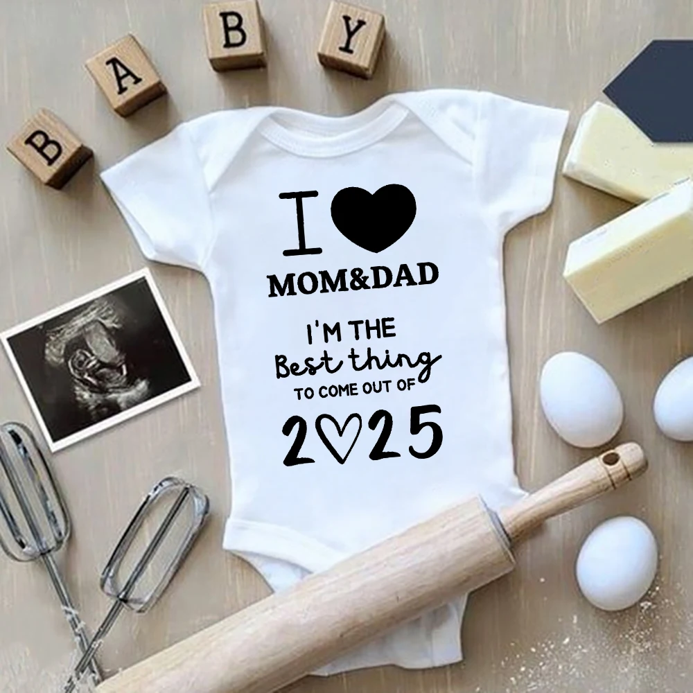 Me encanta la mamá y el papá, soy la mejor cosa para salir de 2025, pelele para bebé, mono de verano para recién nacido, traje infantil de manga corta