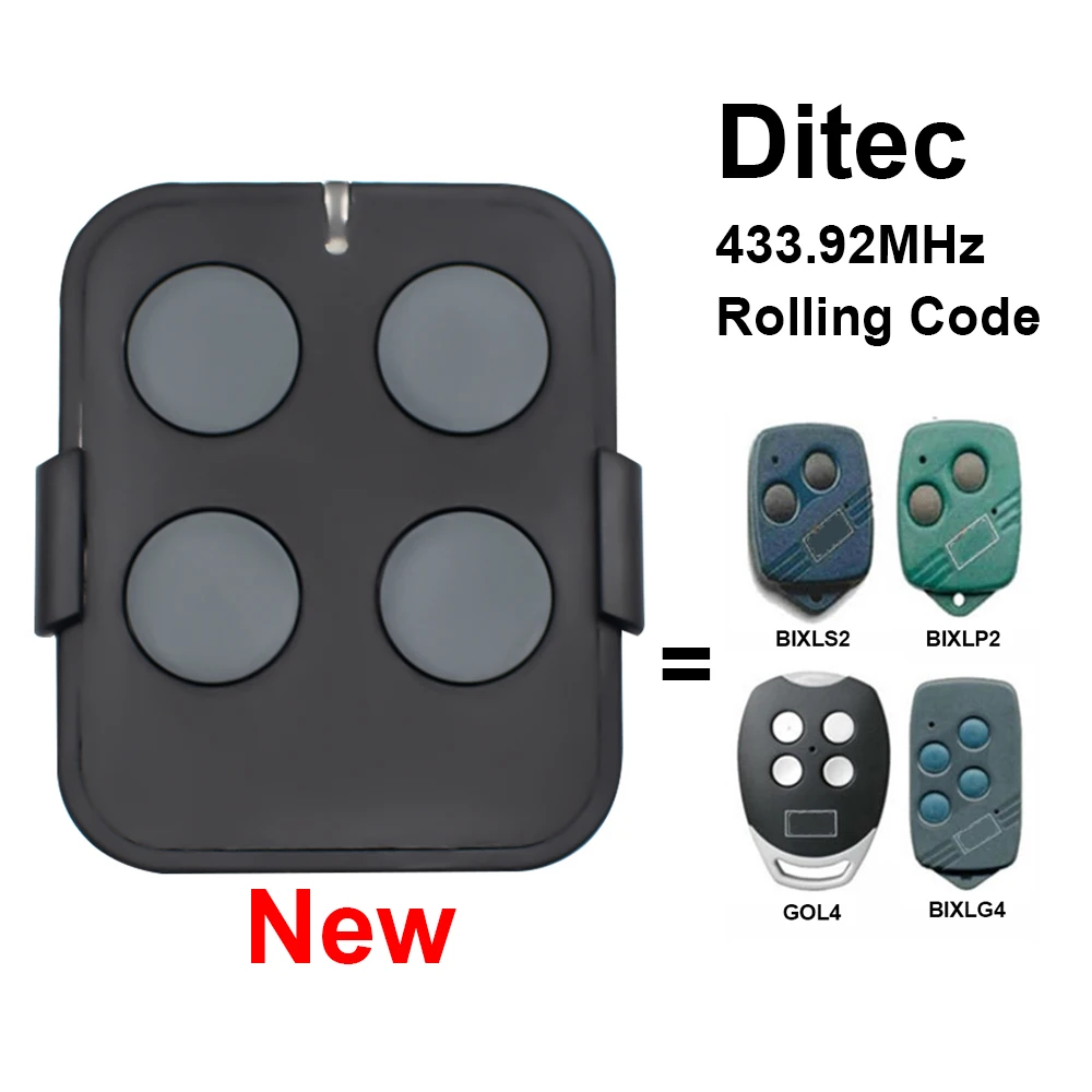 Ditec GOL4 BIXLS2 BIXLP2 BIXLG4 433.92MHz Rolling Code Remote Control For Garage Door Gate