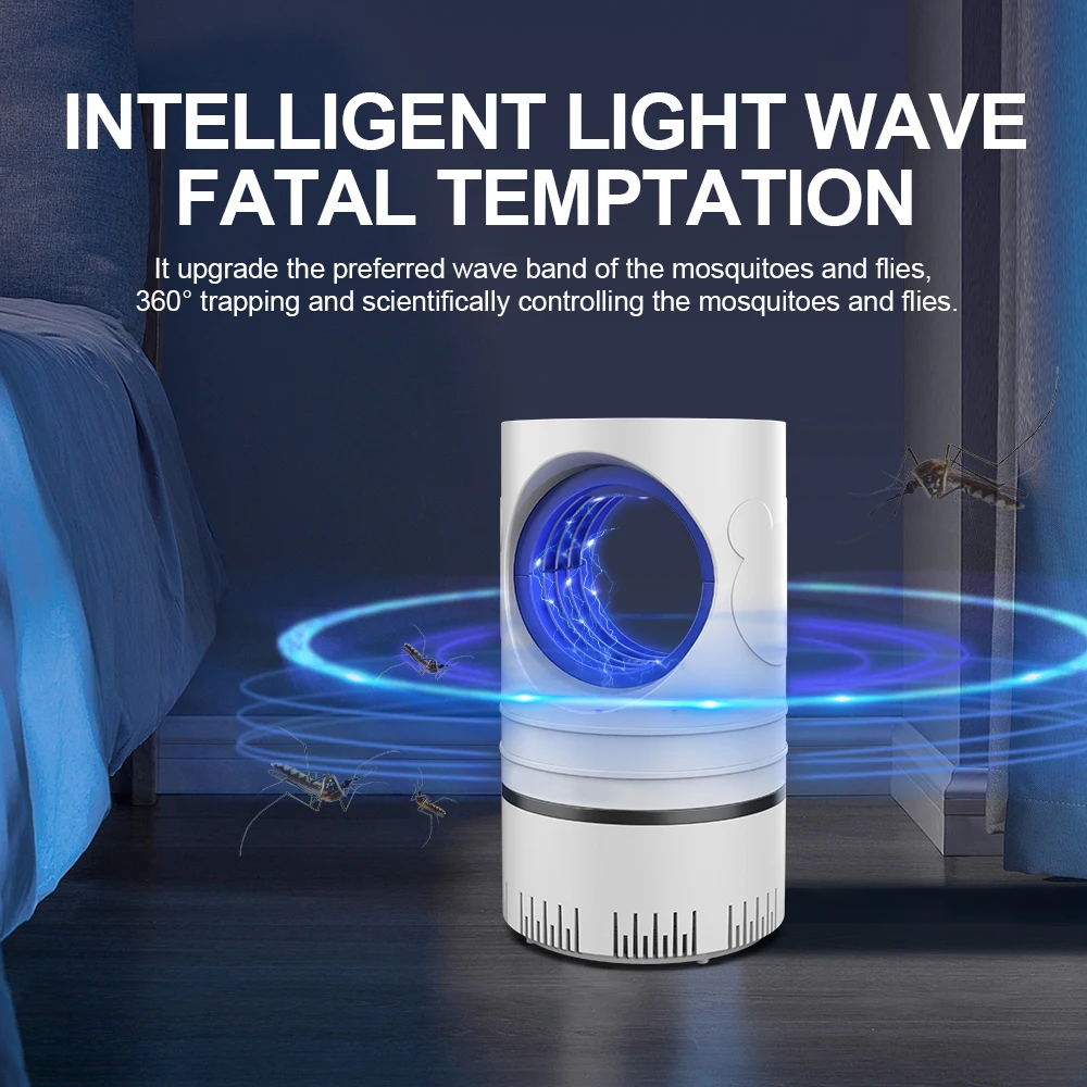 1 pc elétrico fly bug mosquito assassino de insetos led luz armadilha lâmpada controle pragas pequenas com fonte alimentação usb e adaptador